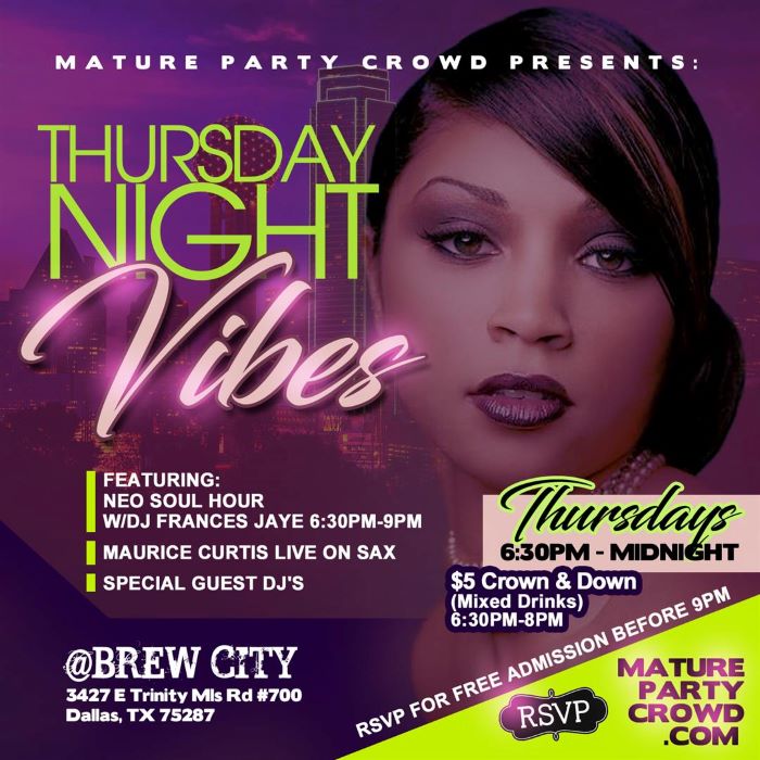 Thursday Night Vibes @ Brew City | Event Details | Retro Hip World