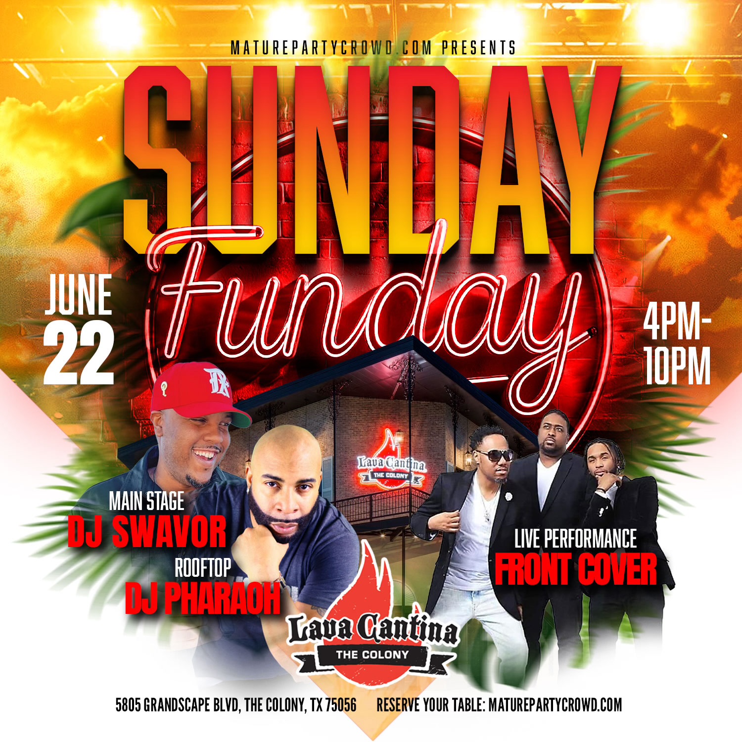 SUNDAY FUNDAYS feat FRONT COVER @ Lava Cantina